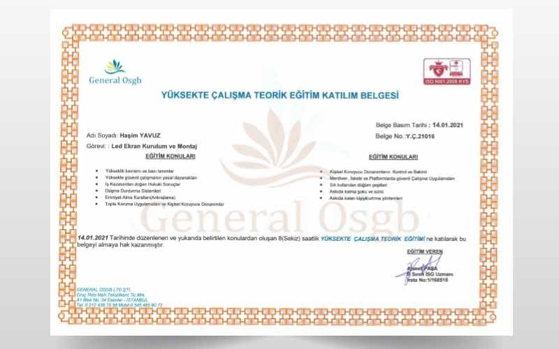 Eğitim Süreci ve Sertifikalandırma - General OSGB